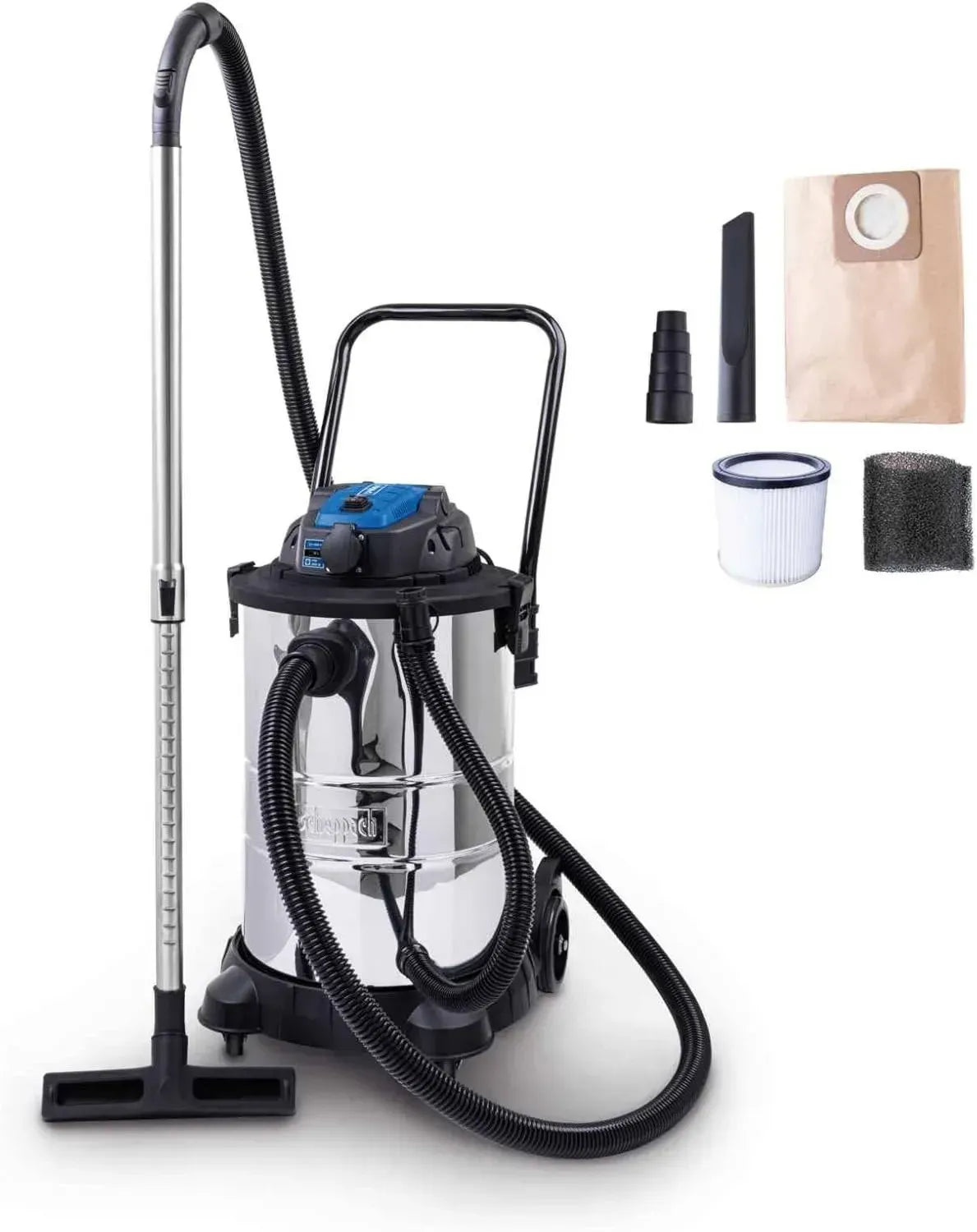 Scheppach Industriestaubsauger VC50, 50L Edelstahl, 1400W, 20kPa Saugkraft