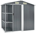 Robustes Gecheer Metall-Gartenhaus mit Regalsystem, wetterfest, 205x130x183 cm, Grau