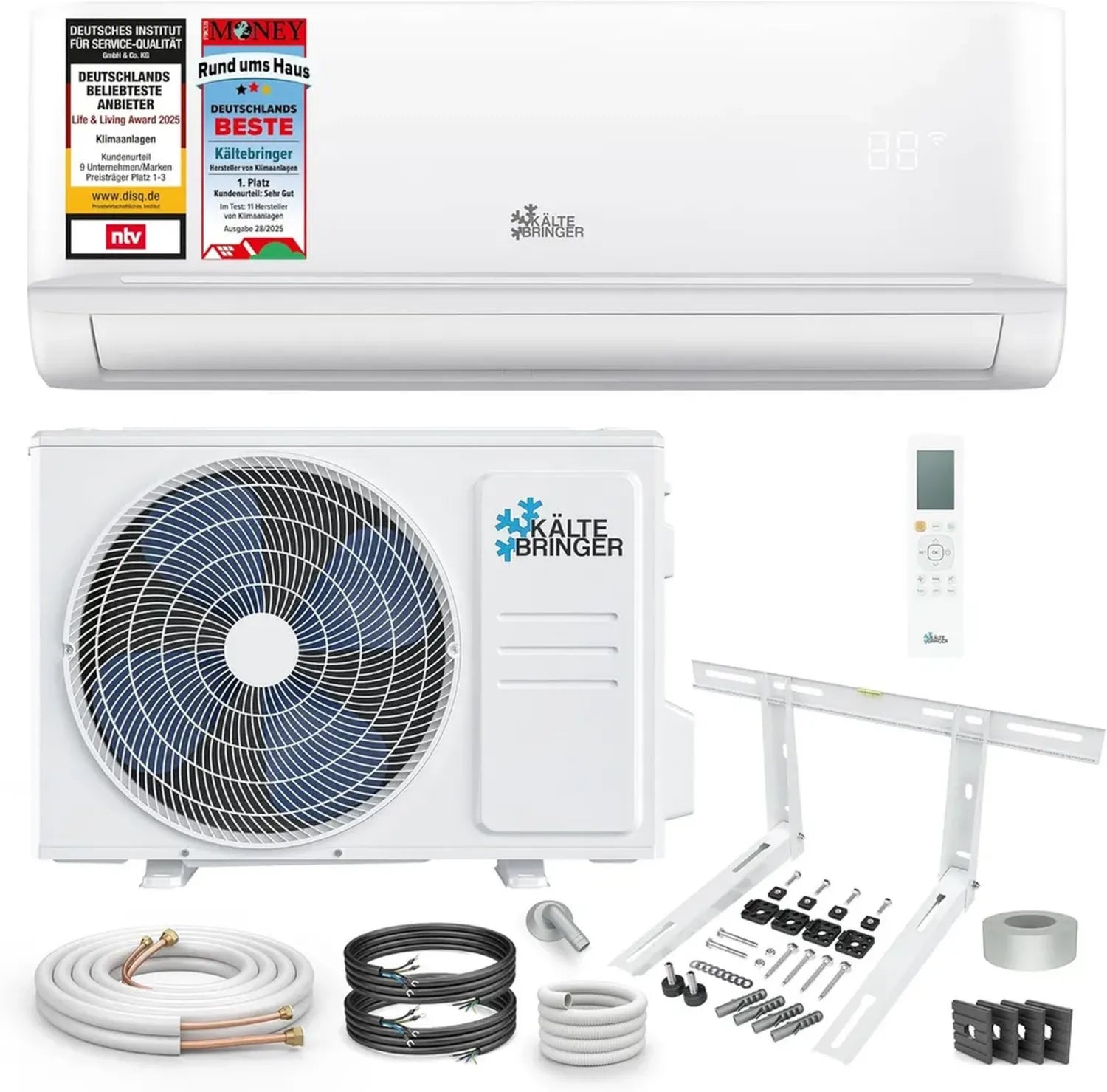 Split-Klimaanlage 12000 BTU mit Heizfunktion und WiFi, leise für 55qm