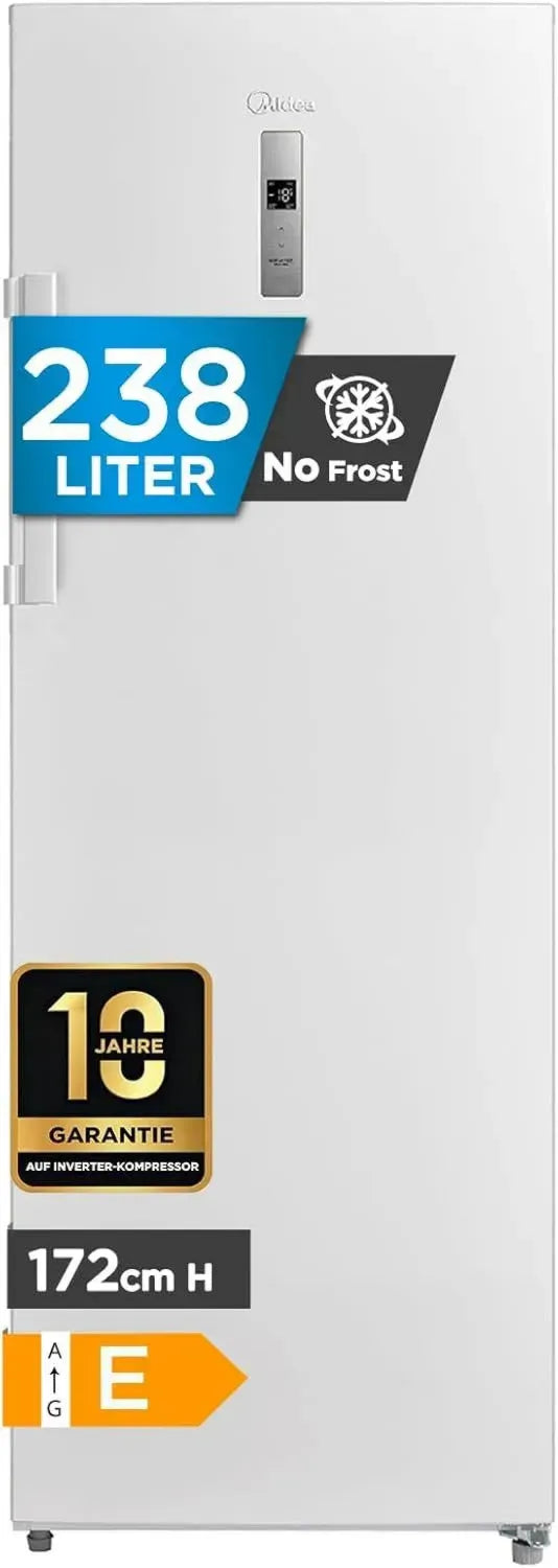 Midea NoFrost Gefrierschrank 172 cm - Flexible Kühl- und Gefrierfunktion, 238L, Superkühl, Zero Clearance