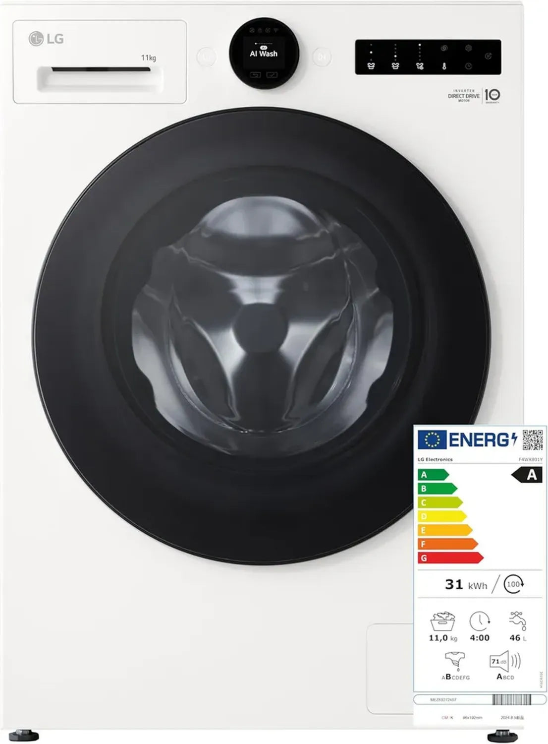 LG F4WX801Y Frontlader Waschmaschine mit Energiesparfunktion