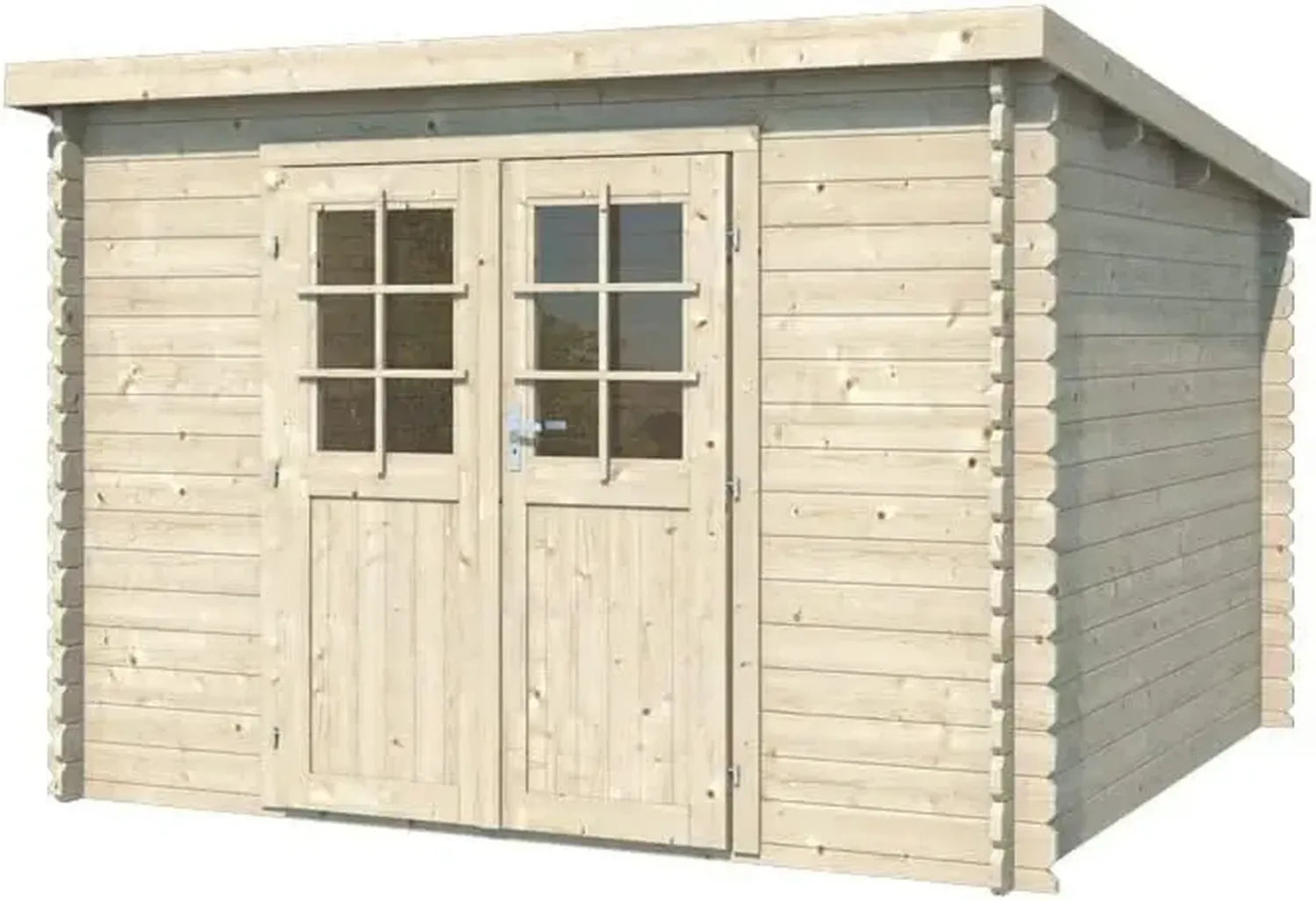 Geräumiges Holz-Gartenhaus mit 28 mm Wandstärke und Doppeltür