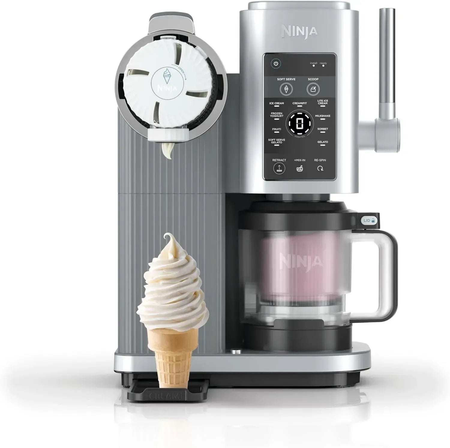 Ninja CREAMi Eismaschine NC701EU mit 13 Programmen, platinsilber, inkl. Mix-Ins