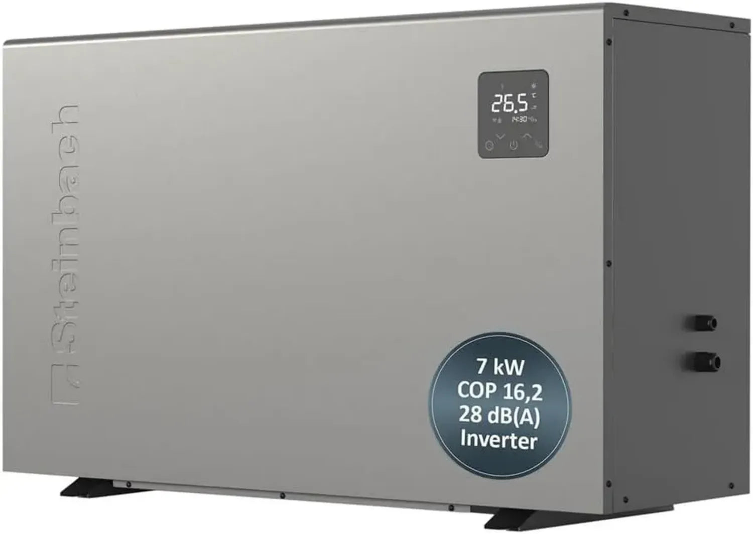 Steinbach Inverter Wärmepumpe Silent 7 - Für Pools bis 30.000 Liter - 7.000 Watt Heizleistung, Ultra Leise und Energieeffizient