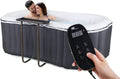 SHATCHI Tragbarer Whirlpool, aufblasbar, schnelles Heizsystem, für 2 Personen, oval, Anthrazit