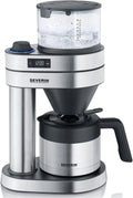 SEVERIN Caprice Filterkaffeemaschine mit Thermokanne, bis zu 8 Tassen, Timerfunktion, 1 Liter, Edelstahl/Schwarz