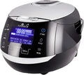Yum Asia Sakura Keramik-Reiskocher mit Fuzzy-Logik, 1,5L, 12 Kochfunktionen, LED-Display, EU 220-240V, Schwarz/Silber