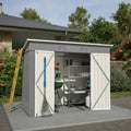 Metall-Gartenhaus 242x126x182 cm mit Fundament, Grau, Wetterfest für Terrasse und Garten