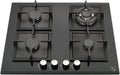 K&H 58cm Autarkes Gaskochfeld mit 4 Zonen und Wok-Brenner, Sicherheitsglas, Erdgasbetrieb
