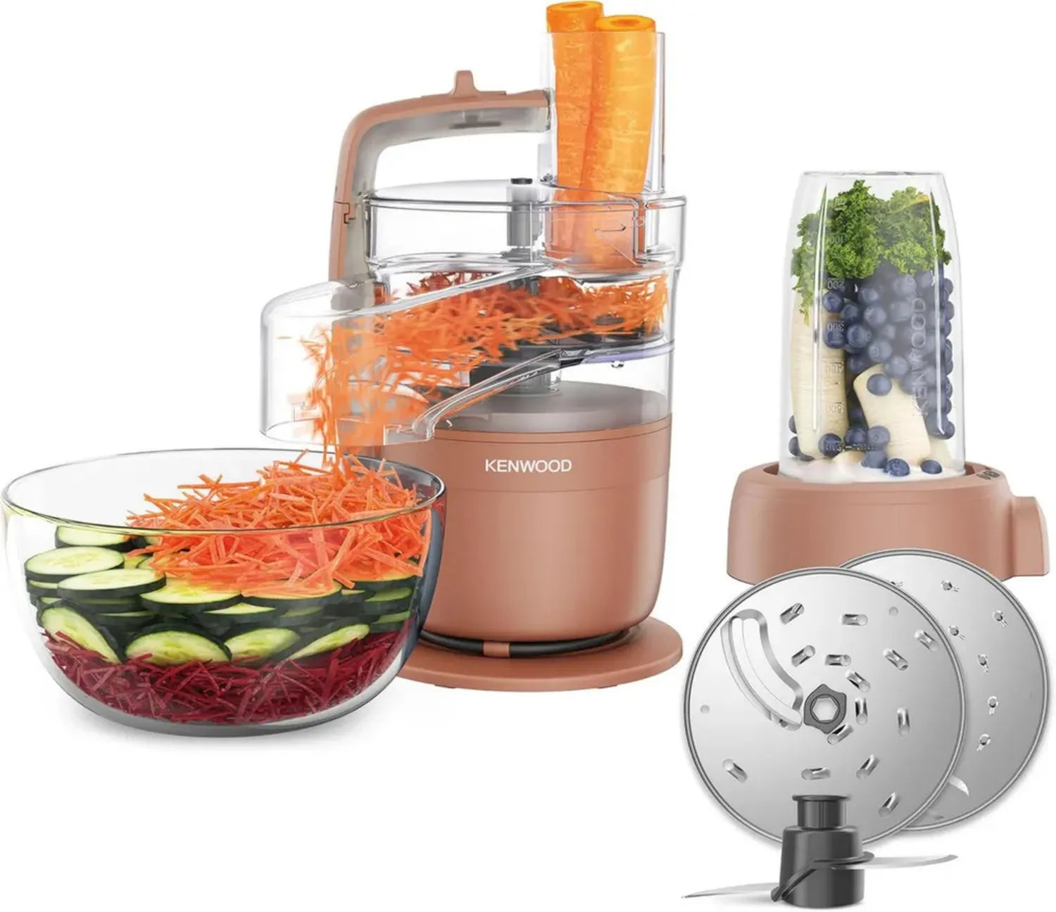 Kenwood MultiPro Kompakt-Küchenmaschine, Edelstahl, Express Serve, 600 ml Mixer, Rot