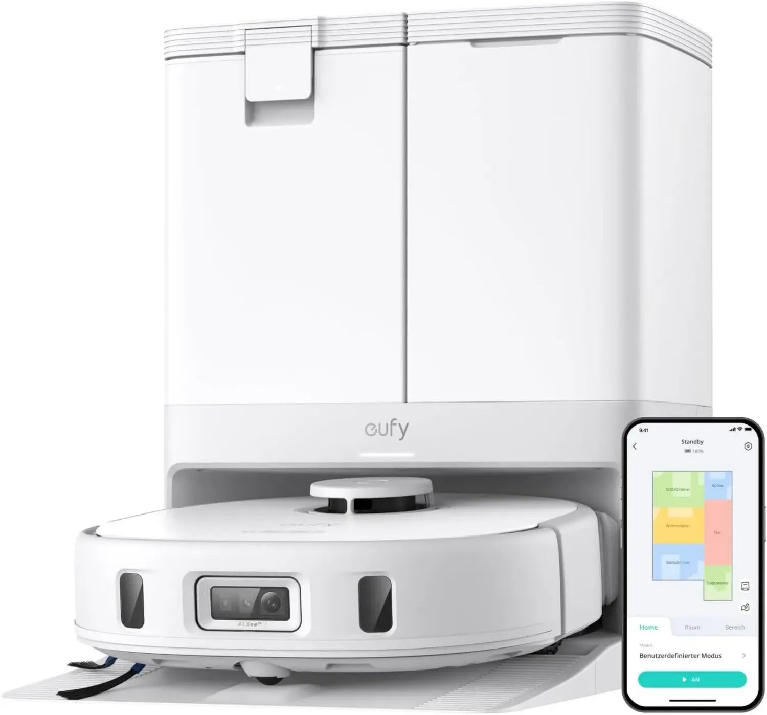 eufy X10 Pro Saug- und Wischroboter mit 8000Pa und automatischer Absaugstation