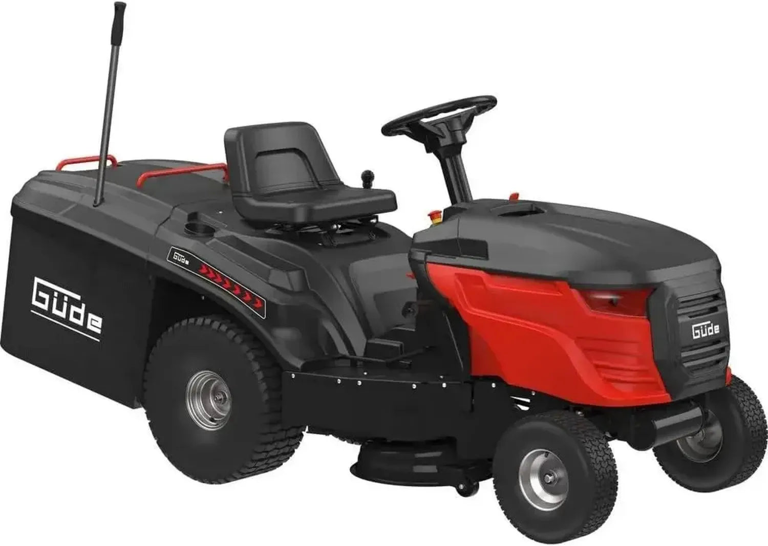 Leistungsstarker Güde Rasentraktor mit Hydrostatantrieb und 210L Fangkorb