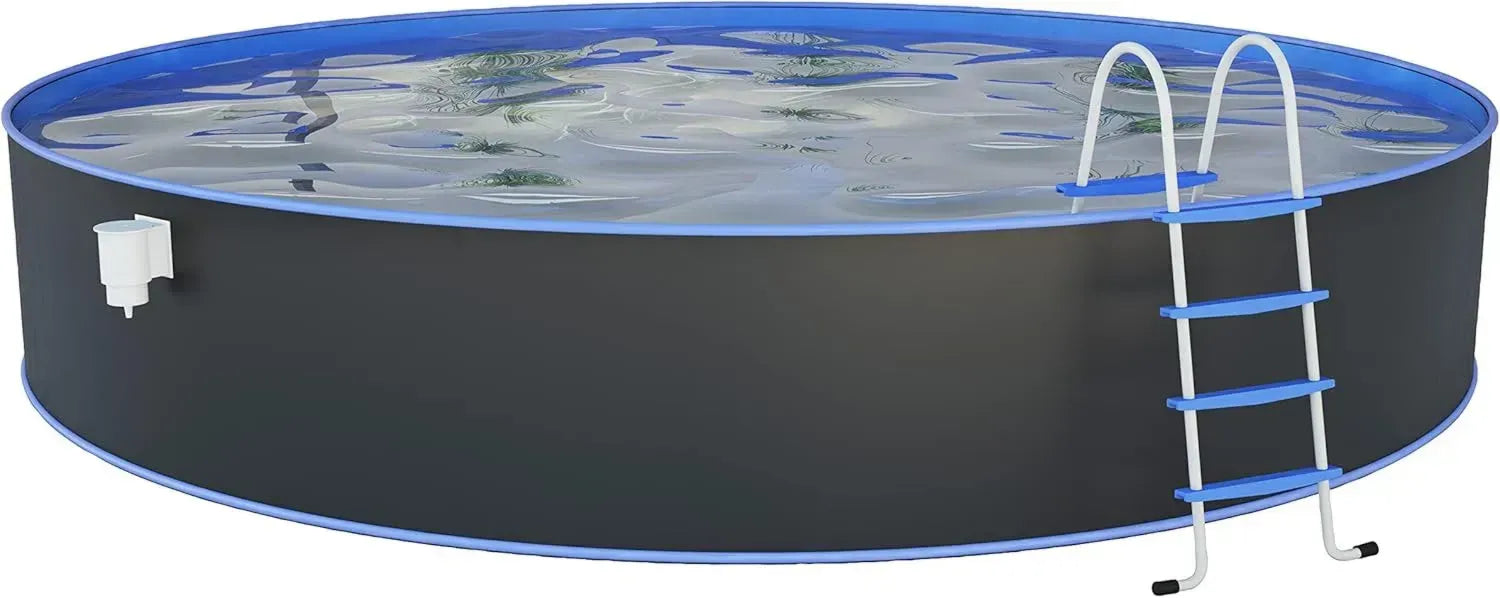 STEINBACH Stahlwandpool Set Grau, 450x120 cm, Rundpool, 17.200 l, inklusive Winterabdeckung und Zubehör