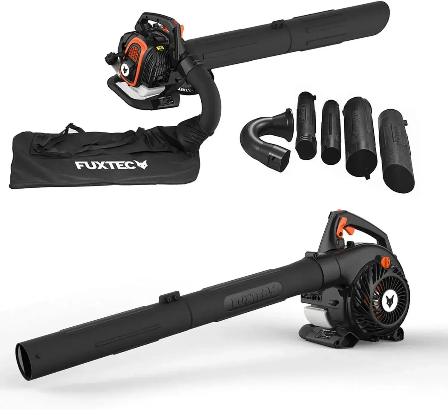 FUXTEC Benzin Laubsauger FX-LBS126P mit Anti-Vibrationssystem und 60L Fangsack