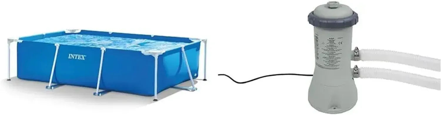 Intex Rechteckiger Aufstellpool 300x200x75 cm mit Kartuschenfilterpumpe 900 L/H