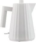 Alessi Plissé - Weißer 2400W Wasserkocher aus Harz, 1L, EU-Stecker