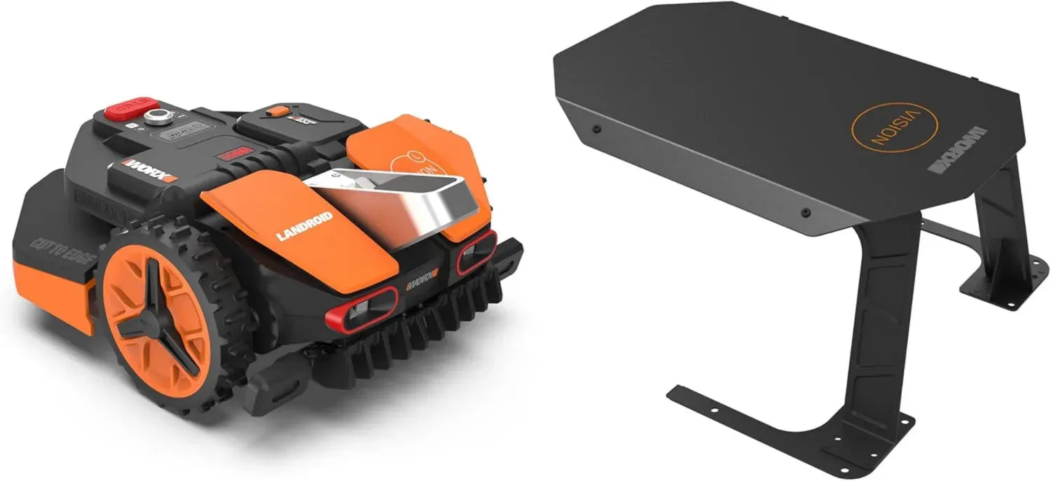 WORX Landroid Vision L1600 Robotermäher Set mit Garage, WR216E.1 Kabellose Anwendung + WA0821 Garage