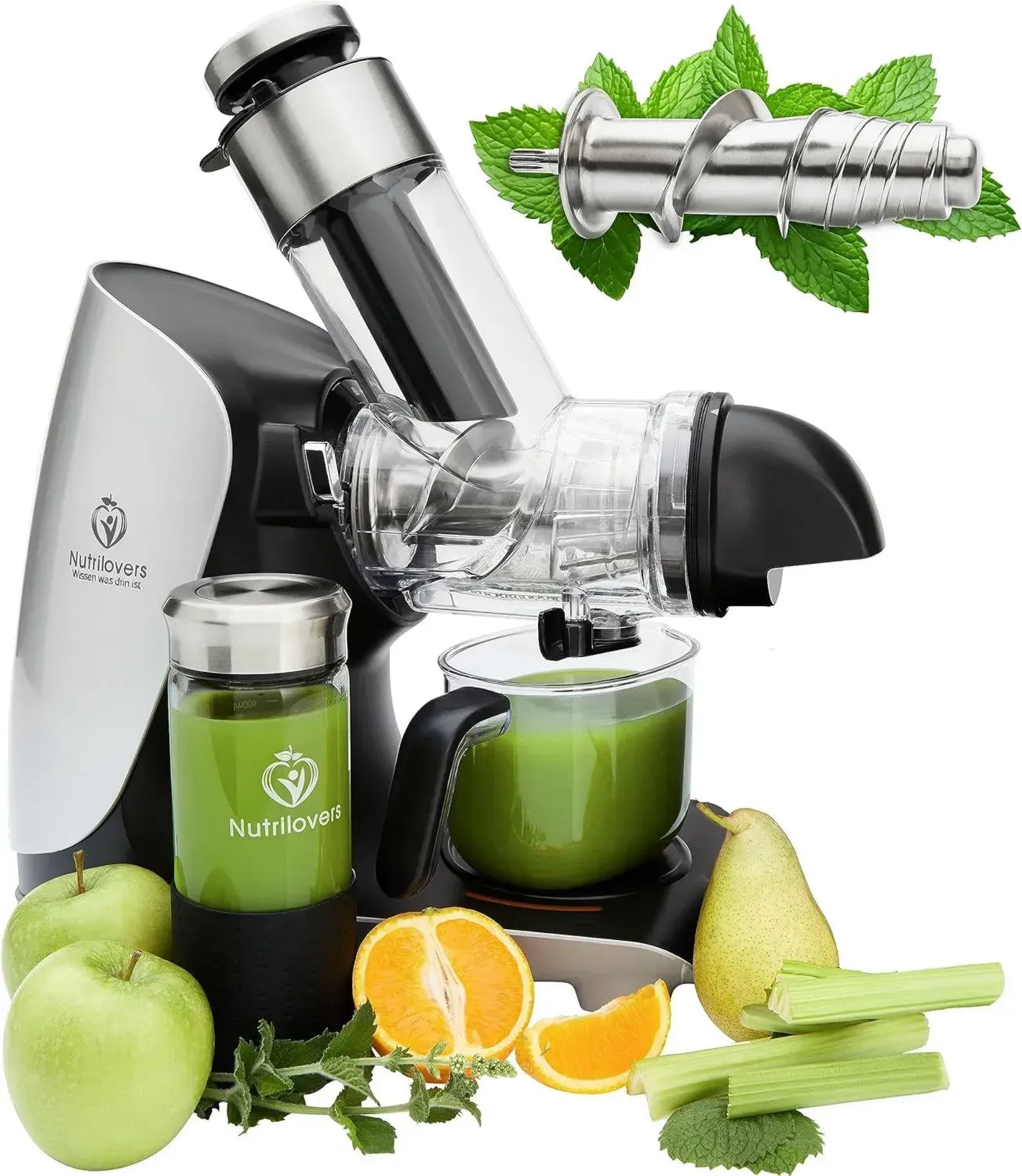 Effizienter Slow Juicer aus Edelstahl für Obst und Gemüse – BPA-frei mit deutscher Qualität