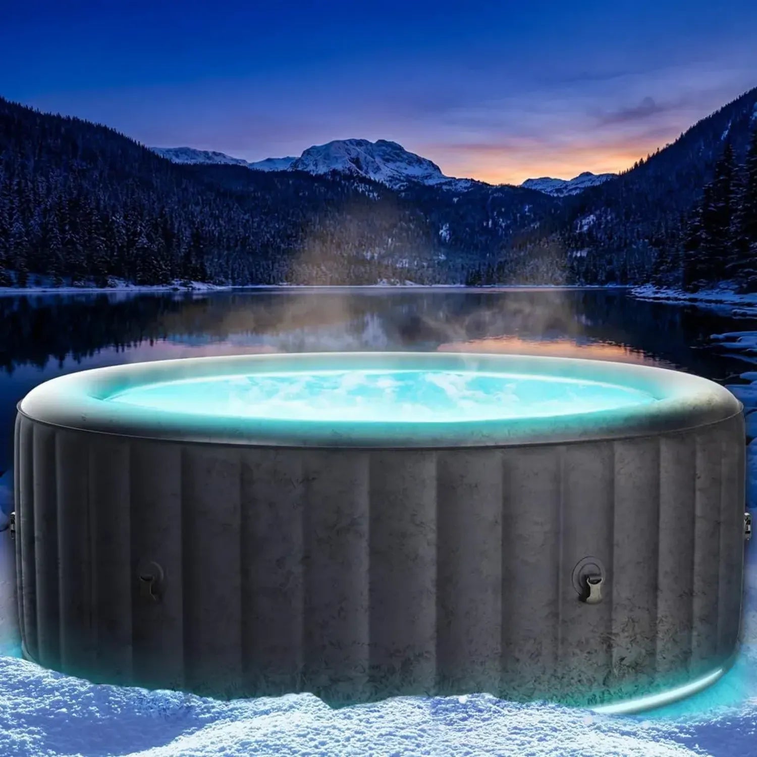 Aufblasbarer Whirlpool für 6 Personen mit LED, Heizung und Energiesparmodus
