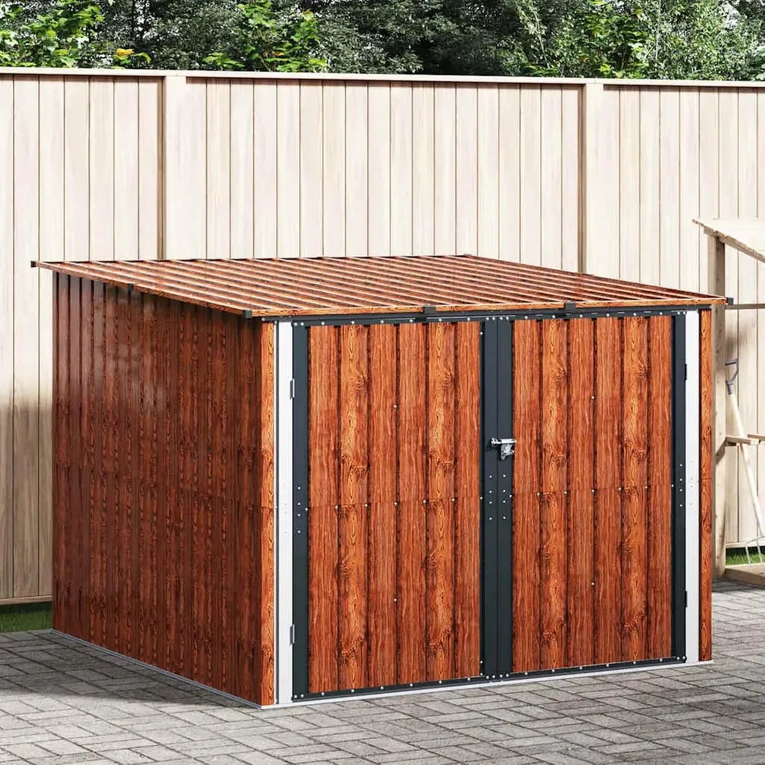 Robuster Metall-Fahrradschuppen 3-teilig 215x206x157 cm mit verstärkter Sicherheit für Garten und Terrasse
