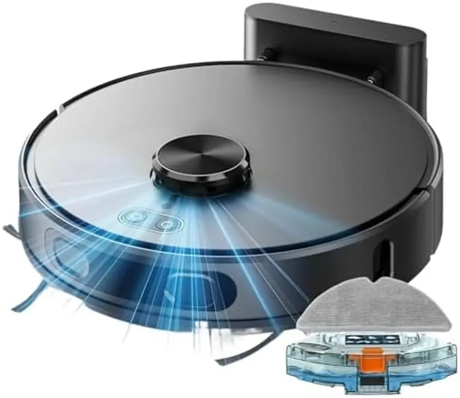 SWZEC Oryzon V8 Pro Staubsaugerroboter – Automatische Reinigung, Wischfunktion, smarte Navigation, App-Kontrolle (Schwarz)