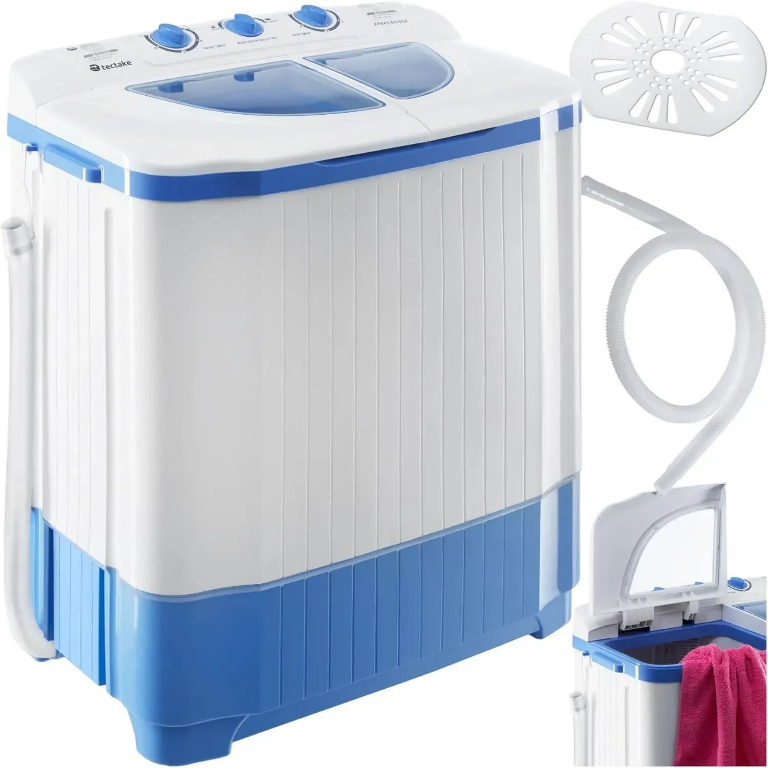 Mobile Mini-Waschmaschine mit Schleuder 4,5 kg Kapazität, ideal für Camping und Reisen