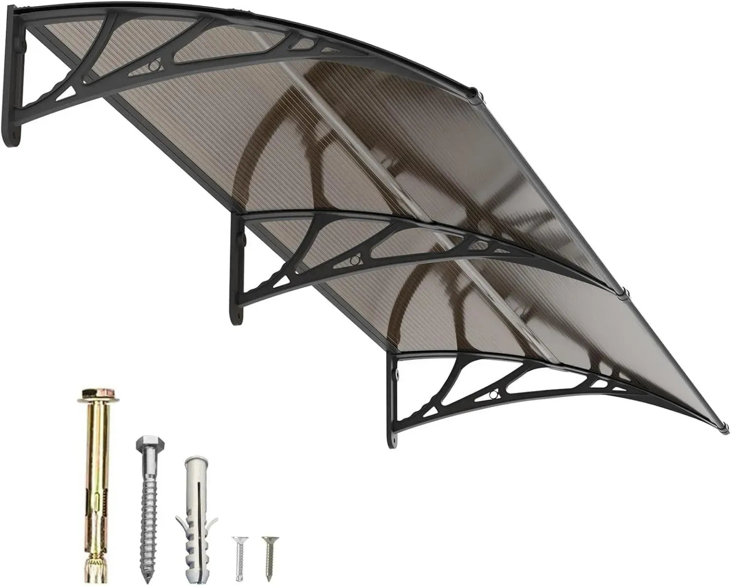 Hochwertiges Haustür-Vordach 150x100CM - Polycarbonat Schutz vor UV, Regen und Schnee, für Veranda und Fenster
