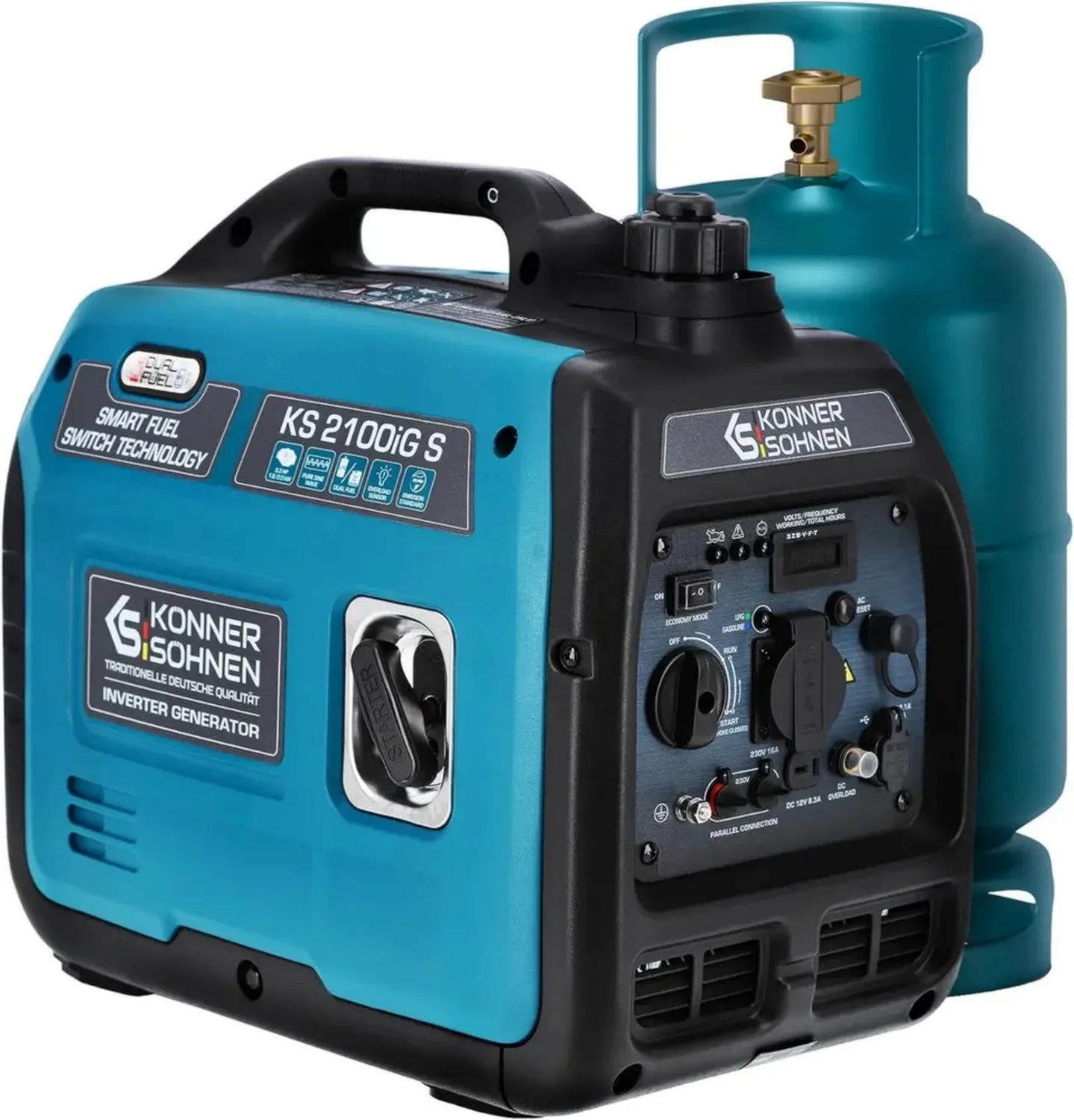Könner & Söhnen KS 2000iG S LPG/Benzin Inverter Stromgenerator, 2000W, leise, Euro 5