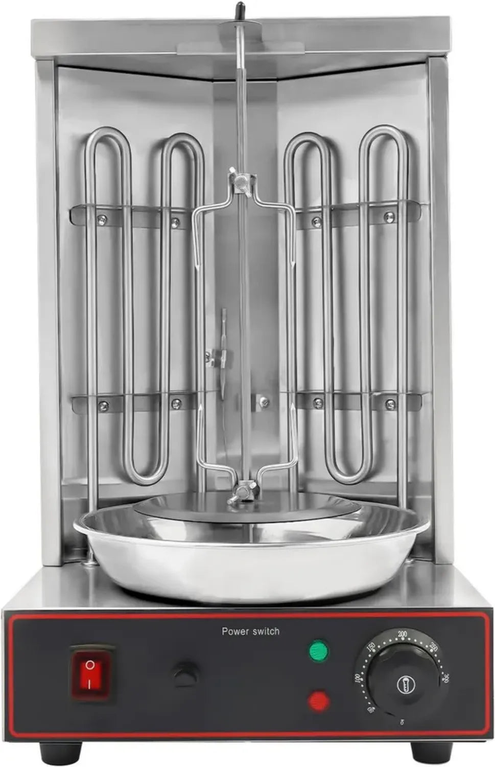 Elektrischer Dönergrill aus Edelstahl, 10 kg Kapazität, mit 2 Heizstäben, ideal für Zuhause und Gastronomie