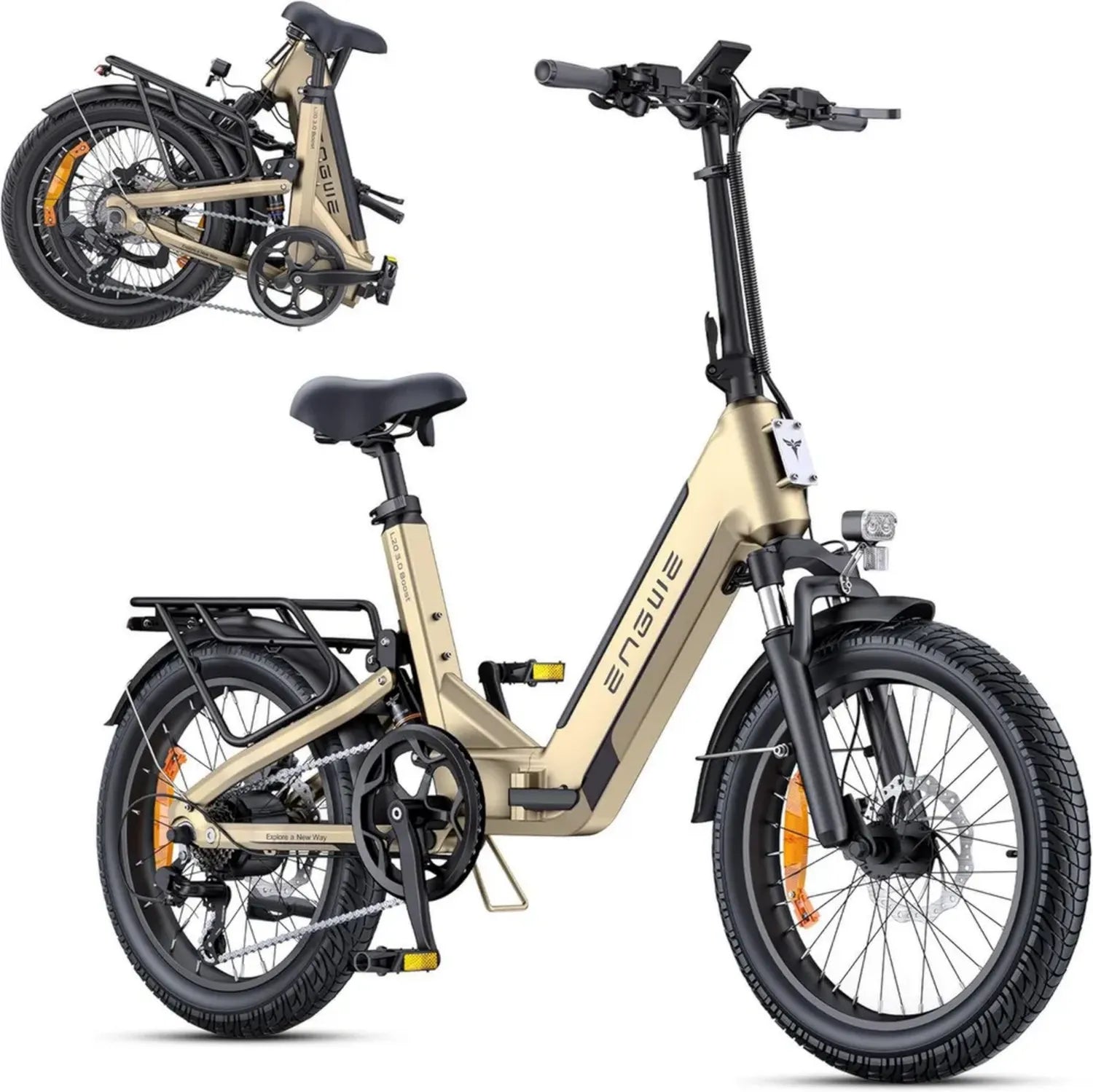 ENGWE L20 3.0 Elektrofahrrad mit 48 V 13,5 Ah Akku, 135 km Reichweite, Drehmomentsensor, hydraulische Bremsen, 20x3,0 Reifen, App-Konnektivität