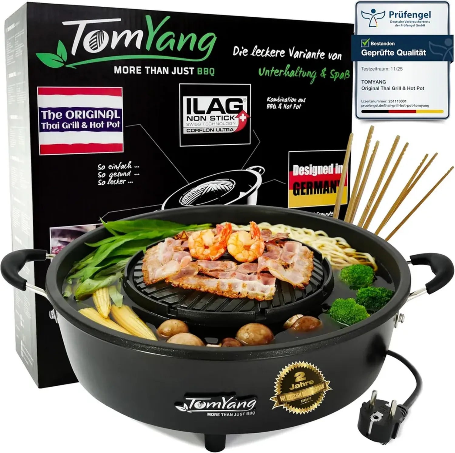 Multifunktionaler Grilltopf für Thai und Koreanisches BBQ mit Antihaftbeschichtung