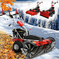 BRAST Benzin Kehrmaschine 3-in-1 mit Elektrostart und Schneeketten, 80-100cm Arbeitsbreite