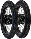 2 Kompletträder 16 Zoll, Schwarz eloxierte Felge mit Edelstahl-Speichen und Vee Rubber Reifen