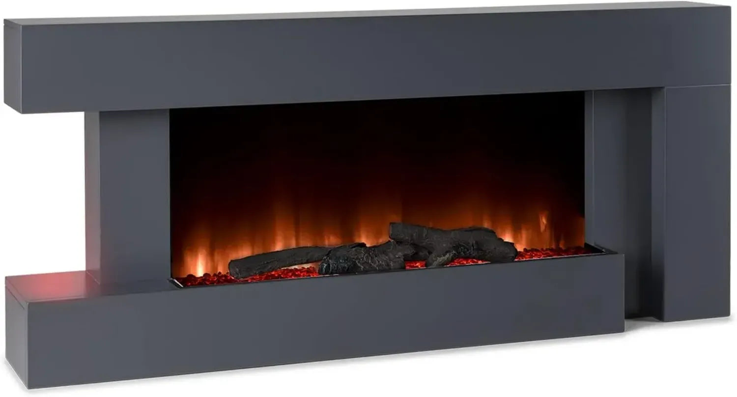 Klarstein Elektrischer Wandkamin mit LED-Flamme, 2000W Heizung, Energiesparend, inkl. Fernbedienung & Timer, MDF-Gehäuse