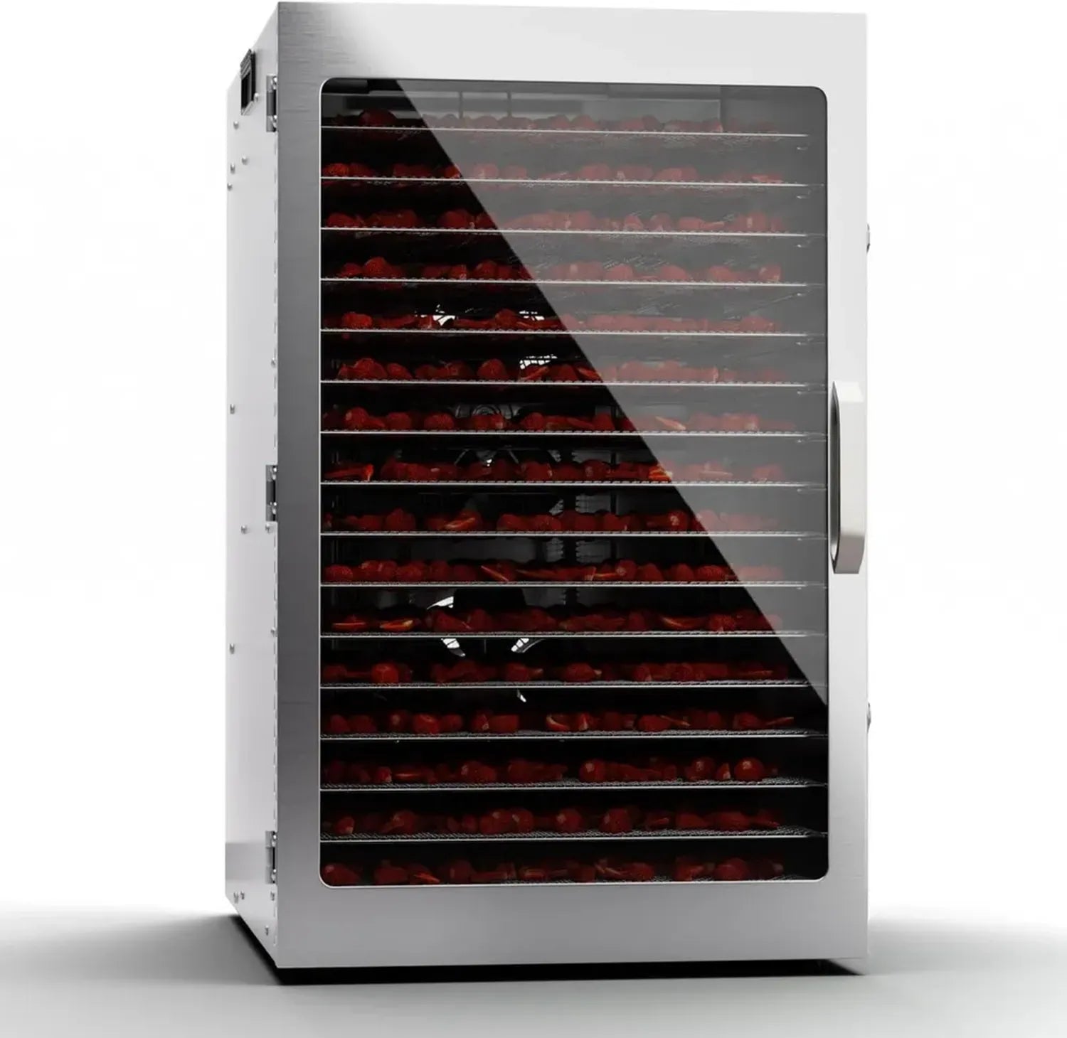 Klarstein Edelstahl-Dörrgerät, 1500W Dörrautomat für Obst, Gemüse, Pilze und Fleisch, mit 16 Metallgittern, 24-Stunden-Timer und Touchscreen