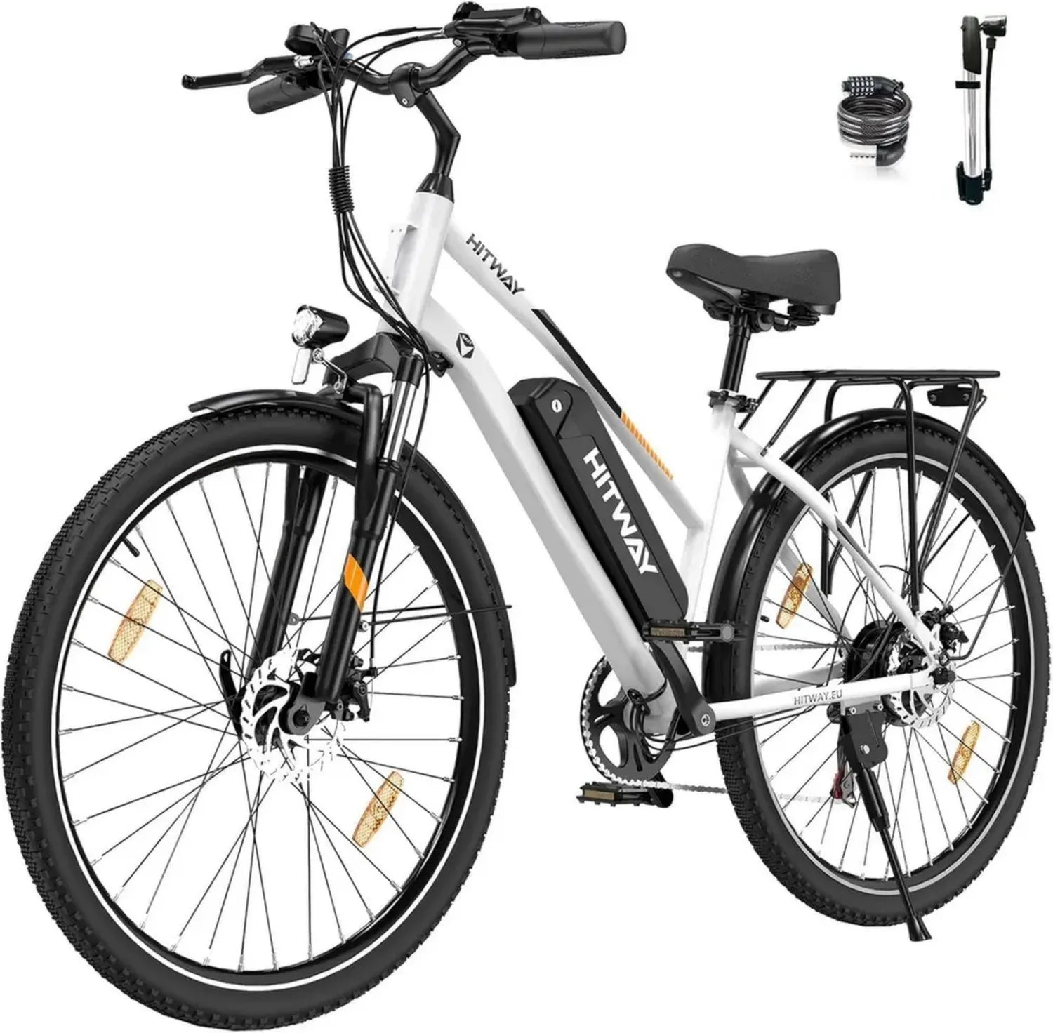 HITWAY E-Bike 27,5'/28' Trekking für Herren und Damen, 36V 13AH Akku, 250W Motor, 7-Gang Pedelec Citybike
