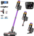 Kabelloser Akku-Staubsauger 600W mit OLED-Display, 65 Min Laufzeit, 8-fach Filterung, ideal für Hartböden, Teppiche und Tierhaare