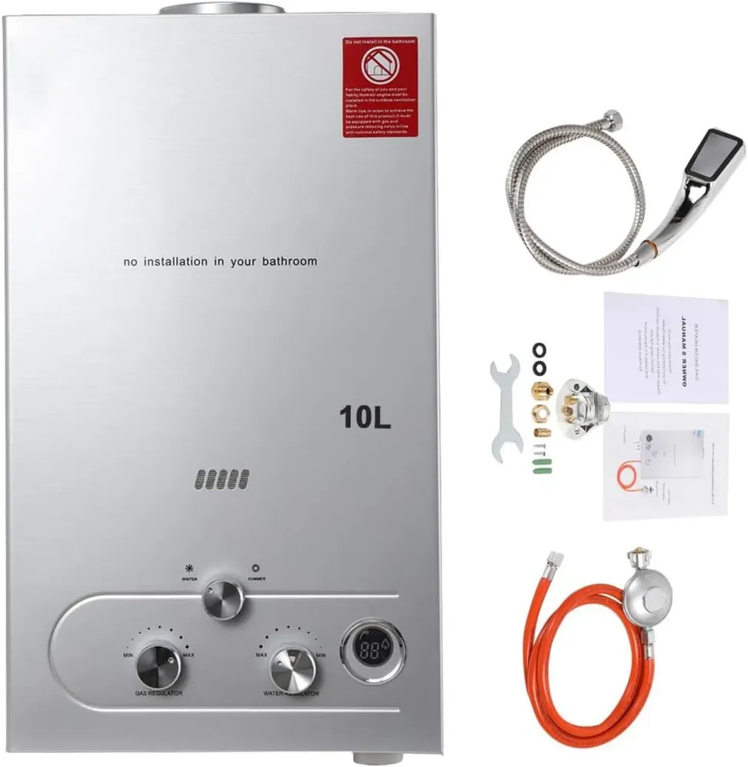 Tragbarer 10L Gas-Durchlauferhitzer 20KW für Outdoor-Campingduschen