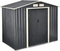 Metall Gerätehaus mit Satteldach, 213x127x185cm, abschließbar, dunkelgrau