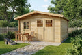 Holz-Gartenhaus Valerie-28 mit Fenster und Tür, 14,67 m², 28 mm Wandstärke, naturbelassen