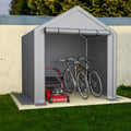 Fahrradgarage und Geräteschuppen mit Rolltor, wetterfest, Stahlrahmen, PE-Plane, dunkelgrau (190 x 170 x 200 cm)