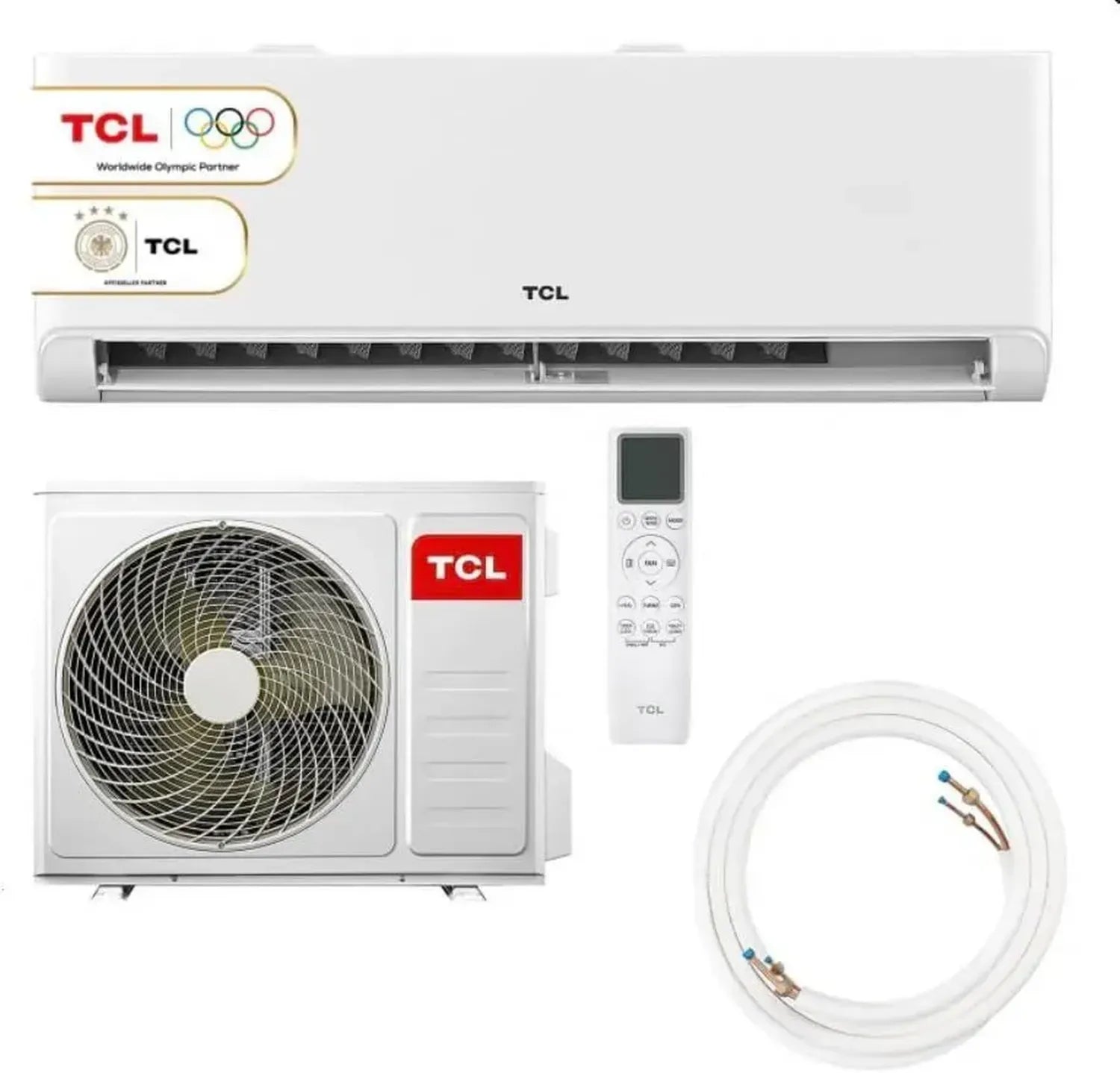 TCL Split Klimaanlage 24000 BTU (7,0 kW) BreezeIN, Sprachsteuerung & WIFI, 4-in-1 Funktion: Heizen, Kühlen, Entfeuchten, Ventilieren, Frostschutz, Eco & Turbo für bis zu 70m²