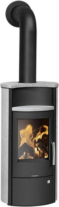 Effizienter ORANIER Pori 5 Speckstein Kaminofen, 5 kW, Schwarz