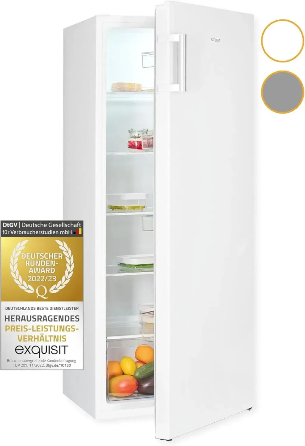 Exquisit Großer Standkühlschrank 242L, Weiß, Ohne Gefrierfach