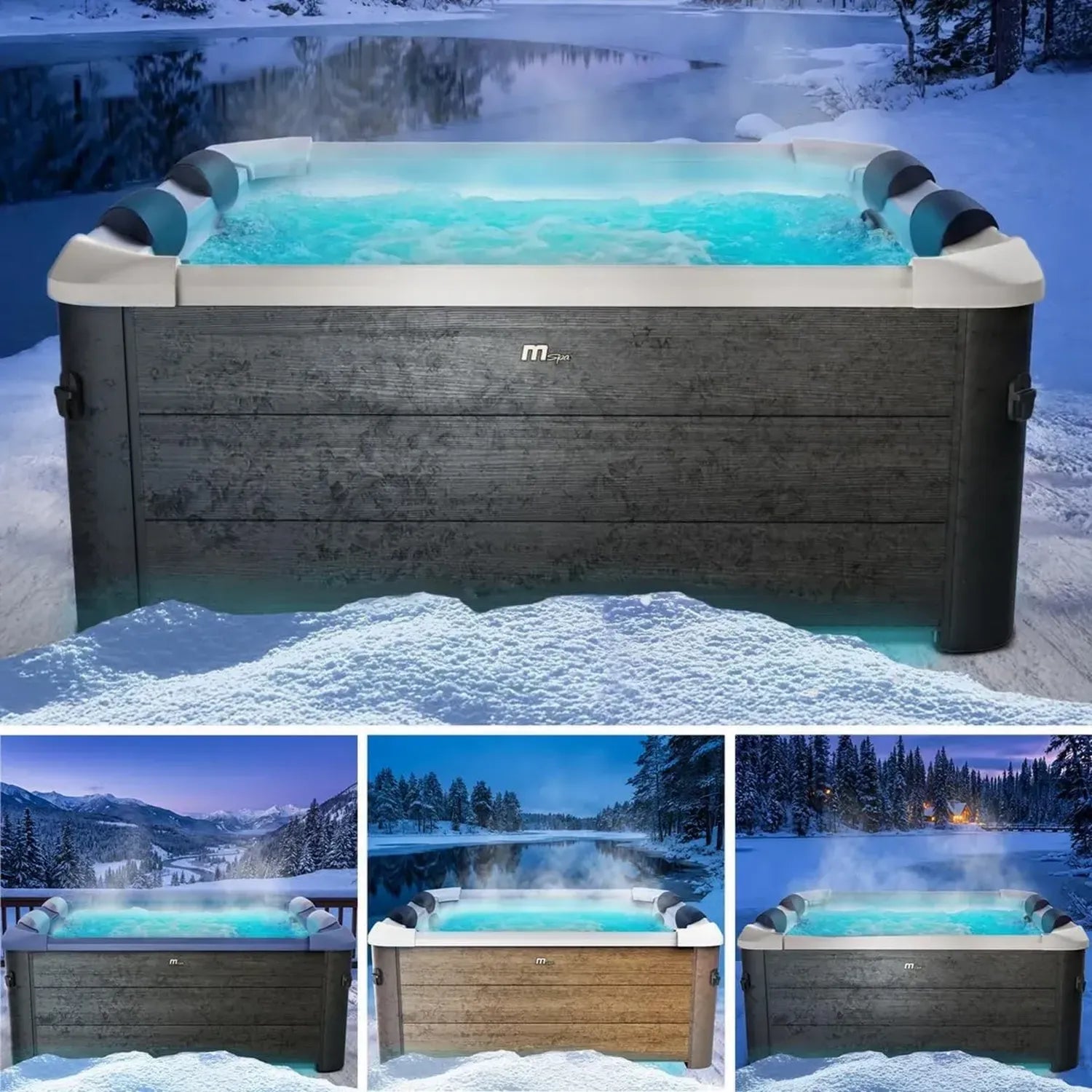 BRAST Whirlpool Oslo – Stabiles Design, LED-Beleuchtung, 6 Personen, Ganzjährig Nutzbar
