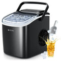 Kompakte Eiswürfelmaschine mit Selbstreinigung, 2 Würfelgrößen, 9 Würfel in 6 Minuten, 12 kg/24h für Küche, Büro, Bar und Party
