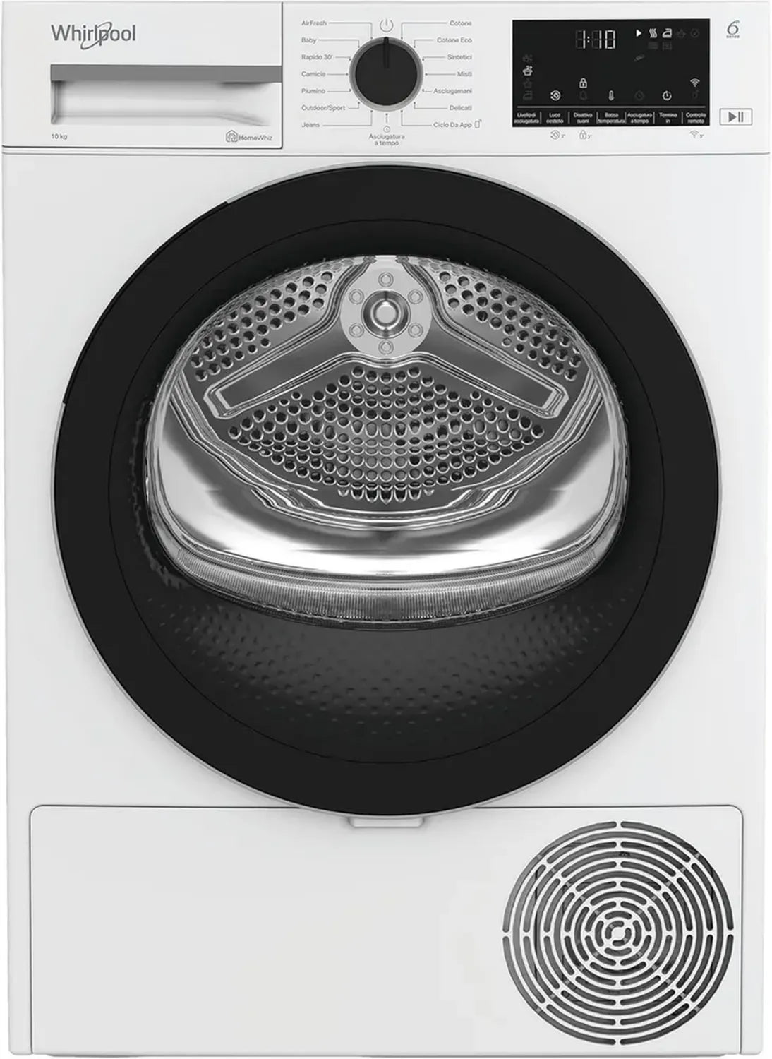 Whirlpool Wärmepumpen-Wäschetrockner 10 kg, freistehend, Energieklasse D, 6. Sinn Technologie, Adaptive Dry, Anti-Falten-Funktion, LED-Beleuchtung, Maße: 84,6 x 59,8 x 60,7 cm