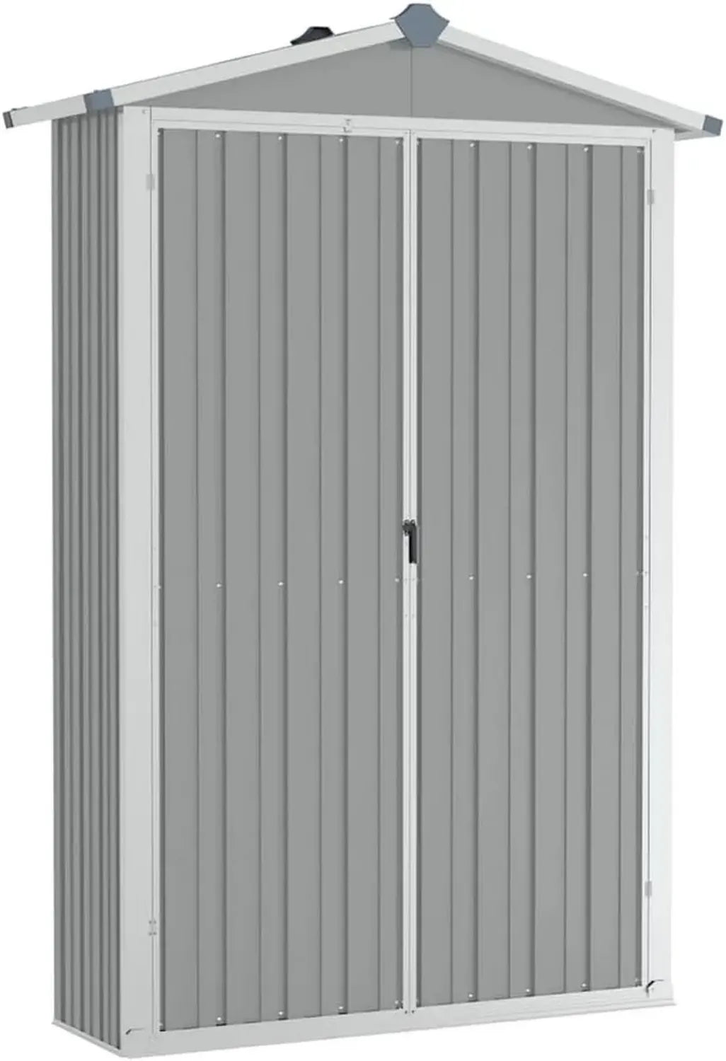 Stahlgerätehaus Garten ohne Boden, 116x45x175cm, Grau