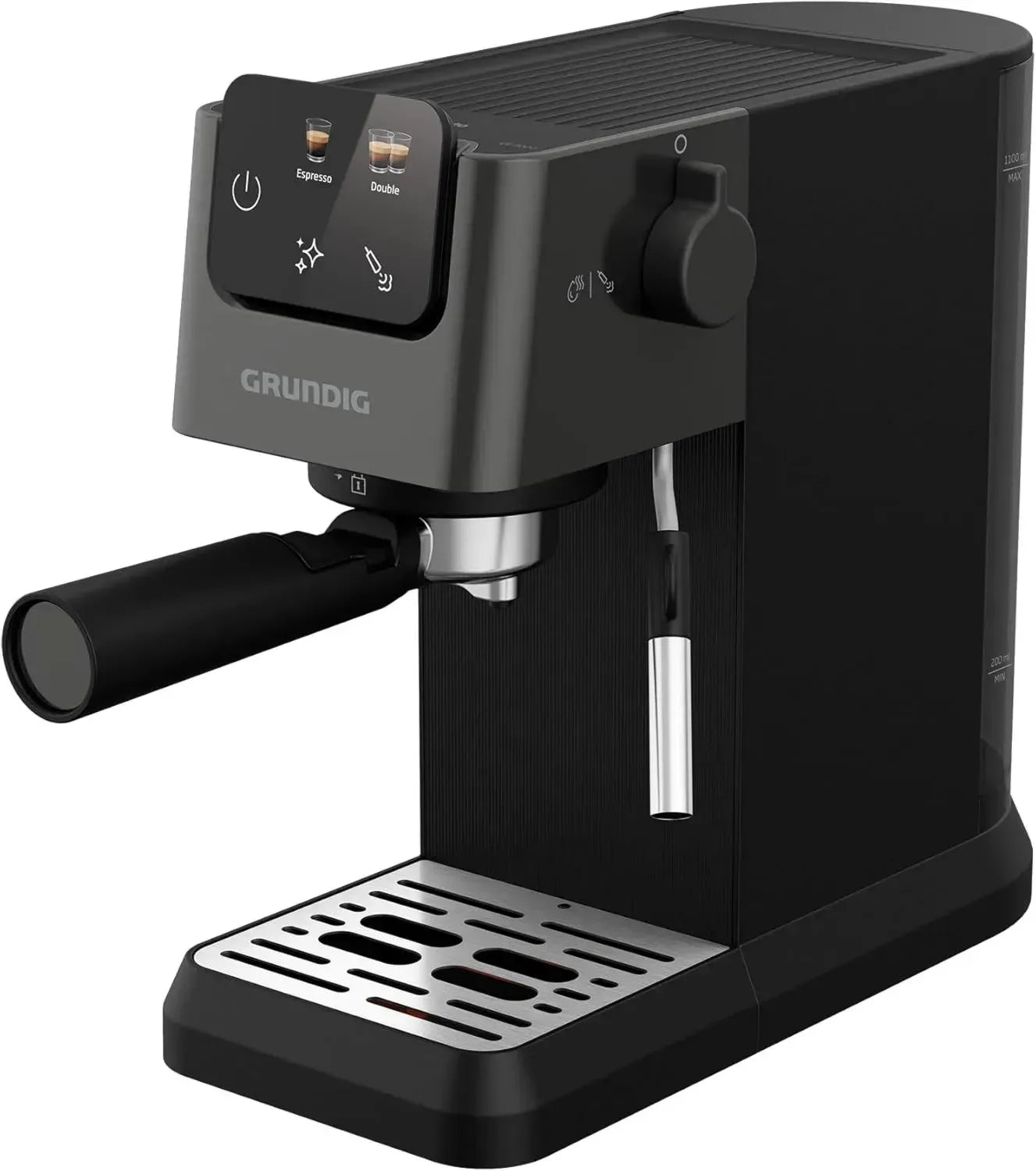 Grundig Espressomaschine KSM 4330 mit Milchaufschäumer, Touchscreen, 1628 W, Schwarz