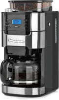 Edelstahl Kaffeevollautomat mit einstellbarem Mahlwerk, Warmhaltefunktion & Timer, geeignet für Bohnen und Pulver, 10-Tassen-Kapazität